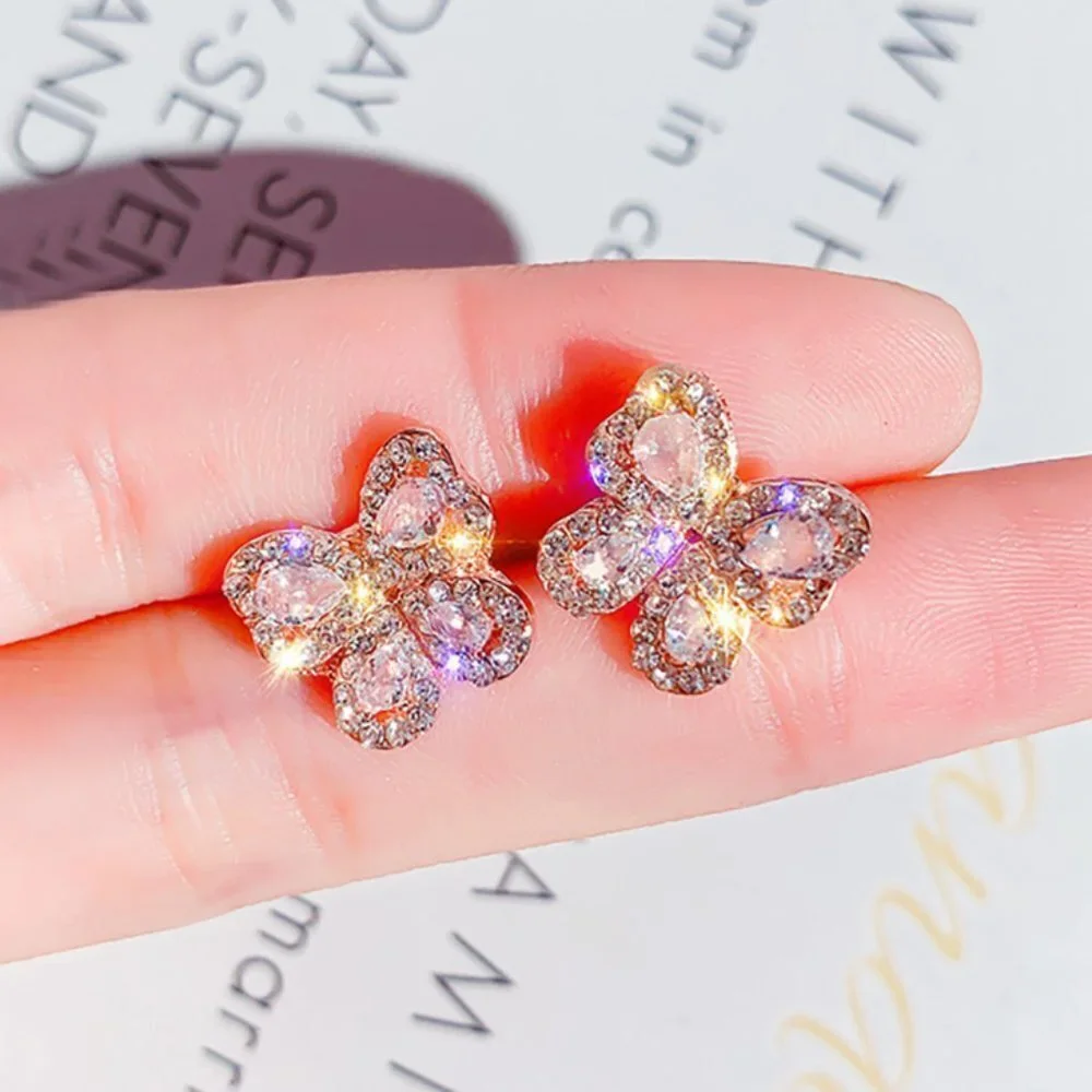 🎁 Shiny Crystal Rhinestone Cute Butterfly Stud Earrings for Women, HA4651